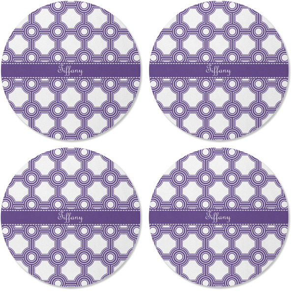 Connected Circles Coaster Round Rubber Back - Apvl