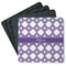 Connected Circles Square Rubber Backed Coasters - Set of 4 (Personalized)