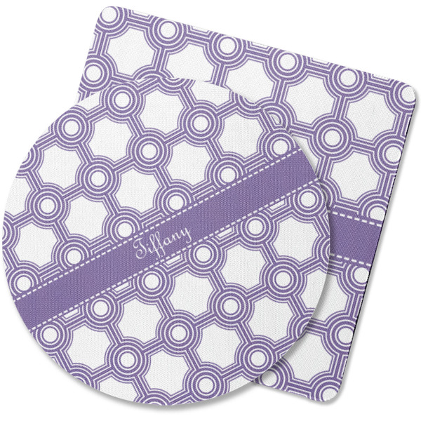Custom Connected Circles Rubber Backed Coaster (Personalized)