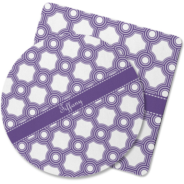 Custom Connected Circles Rubber Backed Coaster (Personalized)