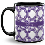 Connected Circles 11 Oz Coffee Mug - Black (Personalized)