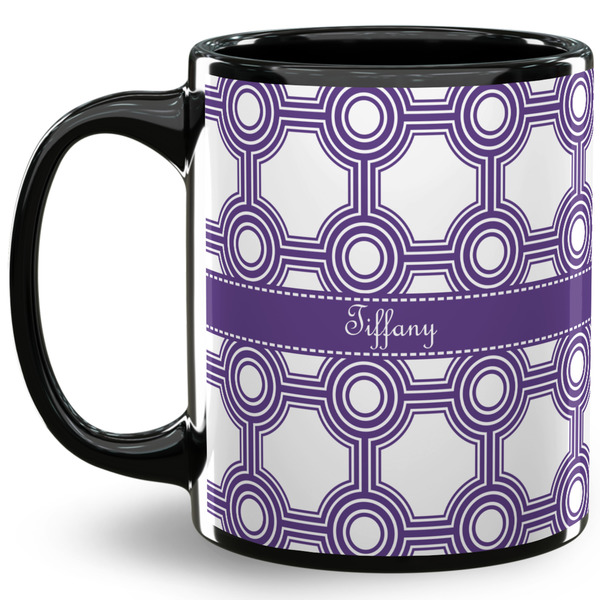 Custom Connected Circles 11 Oz Coffee Mug - Black (Personalized)