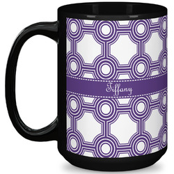 Connected Circles 15 Oz Coffee Mug - Black (Personalized)
