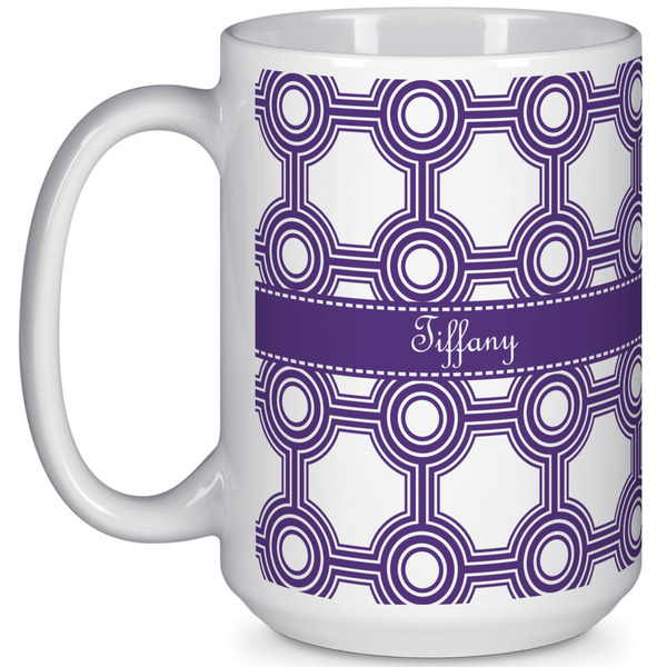 Custom Connected Circles 15 Oz Coffee Mug - White (Personalized)