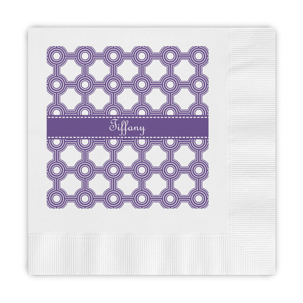 Custom Connected Circles Embossed Decorative Napkins (Personalized)