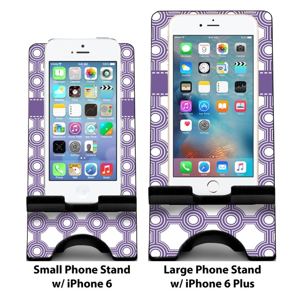 Connected Circles Compare Phone Stand Sizes - with iPhones