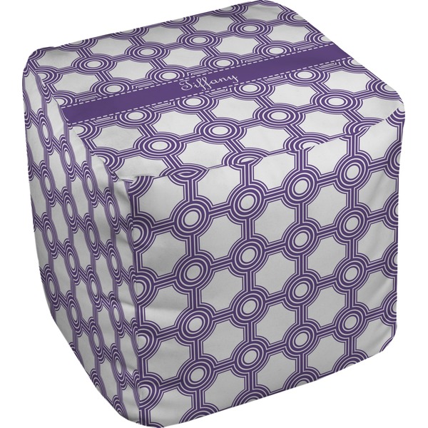 Custom Connected Circles Cube Pouf Ottoman - 13" (Personalized)