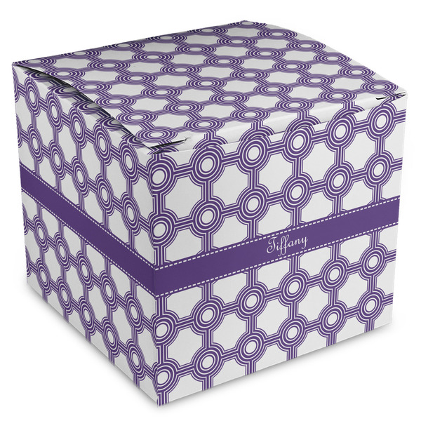 Custom Connected Circles Cube Favor Gift Boxes (Personalized)