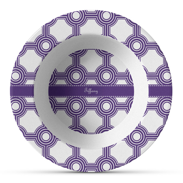 Custom Connected Circles Plastic Bowl - Microwave Safe - Composite Polymer (Personalized)