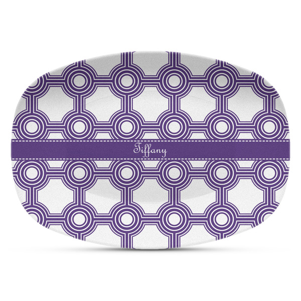Custom Connected Circles Plastic Platter - Microwave & Oven Safe Composite Polymer (Personalized)