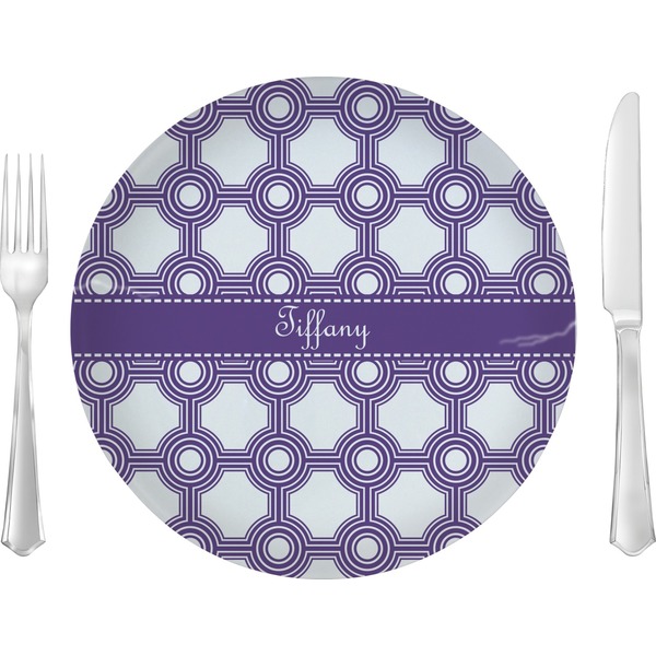 Custom Connected Circles Glass Lunch / Dinner Plate 10" (Personalized)