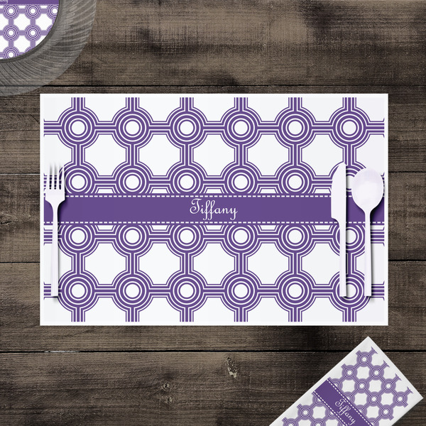 Connected Circles Disposable Paper Placemat - In Context