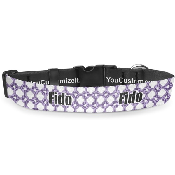 Custom Connected Circles Deluxe Dog Collar - Medium (11.5" to 17.5") (Personalized)