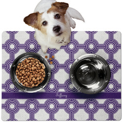 Connected Circles Dog Food Mat - Medium w/ Name or Text