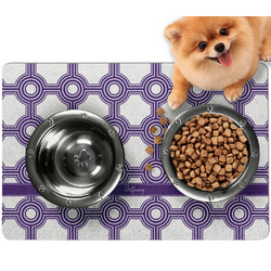 Connected Circles Dog Food Mat - Small w/ Name or Text