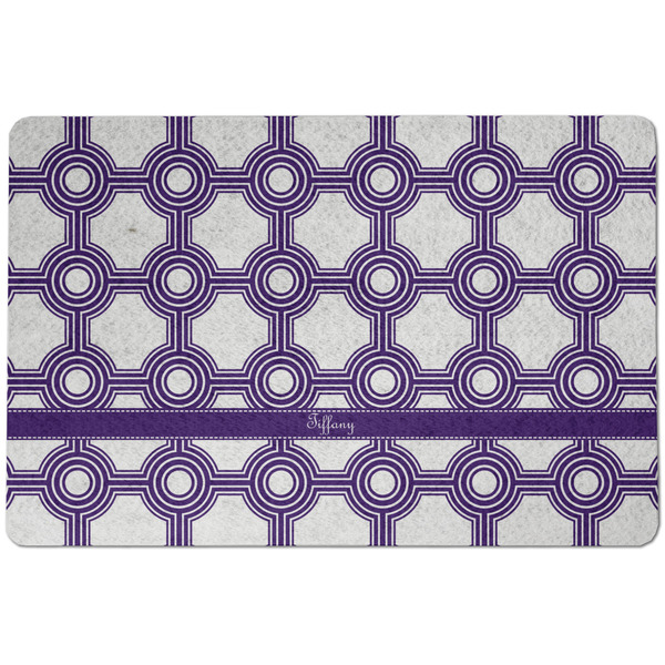 Custom Connected Circles Dog Food Mat w/ Name or Text