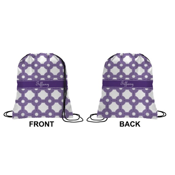 Connected Circles Drawstring Backpack Front & Back Small