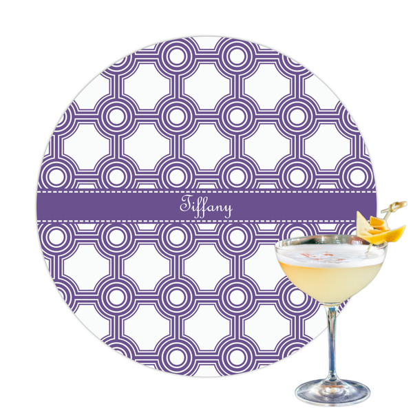 Custom Connected Circles Printed Drink Topper - 3.25" (Personalized)