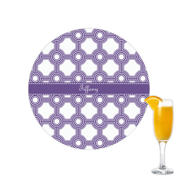 Custom Connected Circles Printed Drink Topper - 2.15" (Personalized)