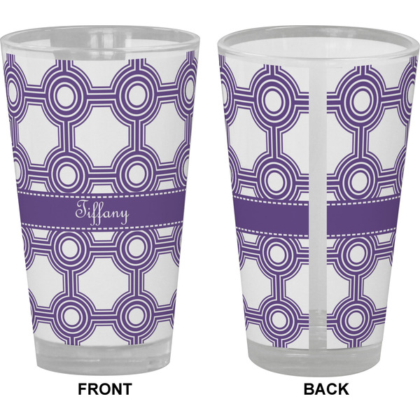 Connected Circles Pint Glass - Full Color - Front & Back Views