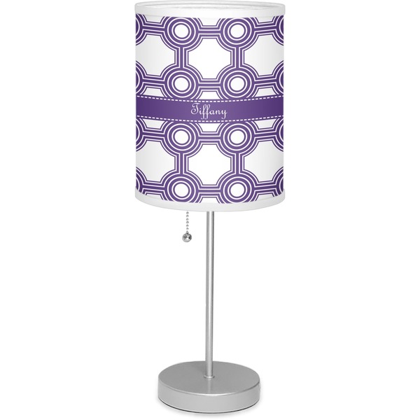 Custom Connected Circles 7" Drum Lamp with Shade Linen (Personalized)