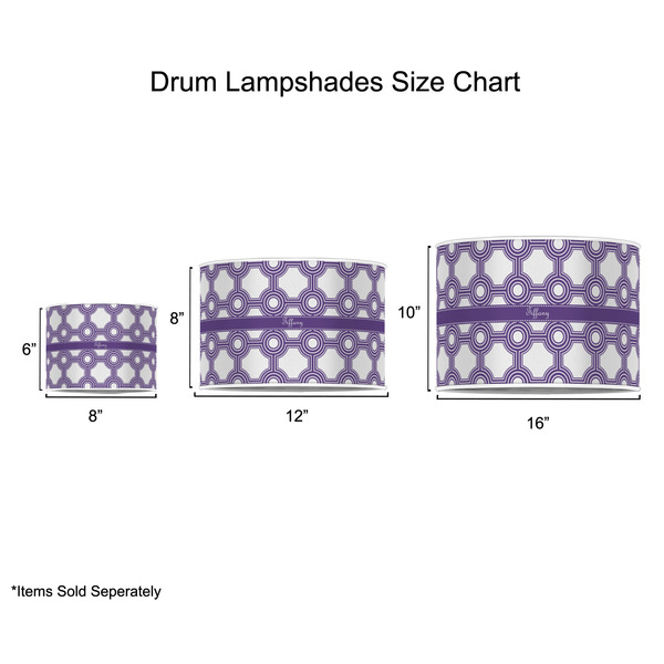 Connected Circles Drum Lampshades - Sizing Chart