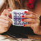 Connected Circles Espresso Cup - 6oz (Double Shot) LIFESTYLE (Woman hands cropped)