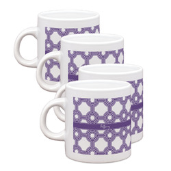 Connected Circles Single Shot Espresso Cups - Set of 4 (Personalized)