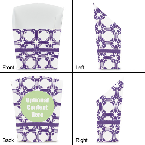 Connected Circles French Fry Favor Box - Front & Back View