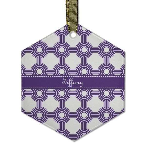 Connected Circles Frosted Glass Ornament - Hexagon