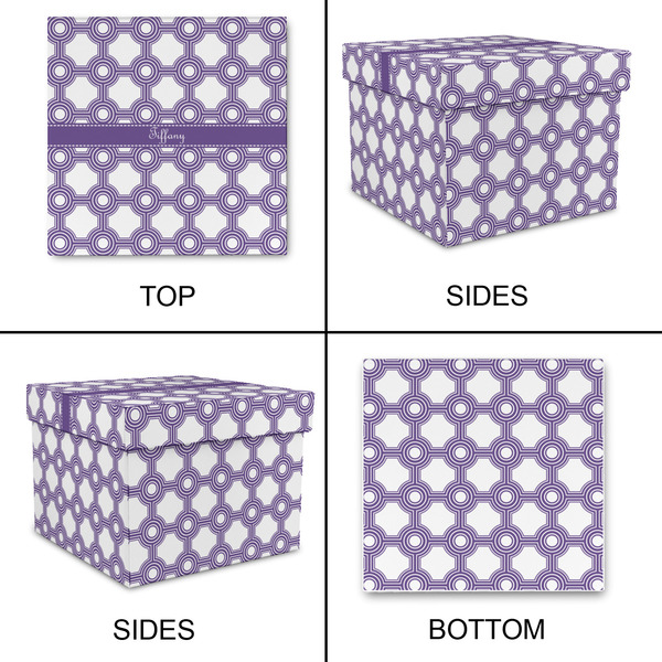Connected Circles Gift Boxes with Lid - Canvas Wrapped - Medium - Approval