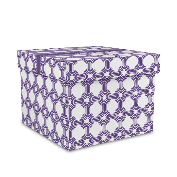 Custom Connected Circles Gift Box with Lid - Canvas Wrapped - Medium (Personalized)