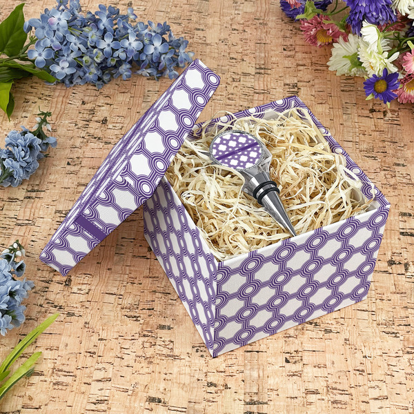 Connected Circles Gift Boxes with Lid - Canvas Wrapped - Medium - In Context