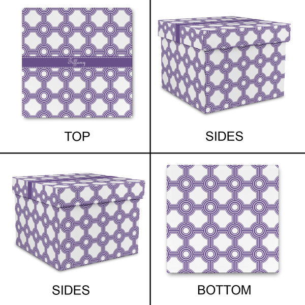 Connected Circles Gift Boxes with Lid - Canvas Wrapped - Small - Approval