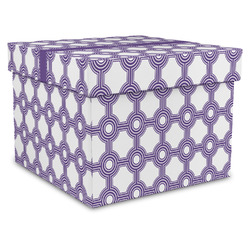 Connected Circles Gift Box with Lid - Canvas Wrapped - XX-Large (Personalized)