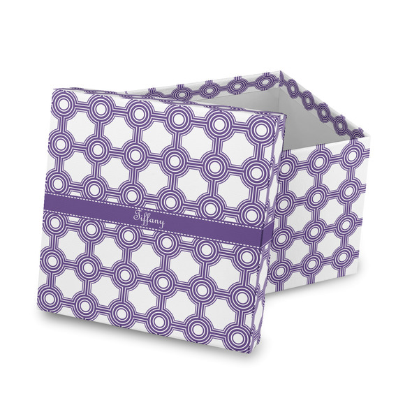 Custom Connected Circles Gift Box with Lid - Canvas Wrapped (Personalized)