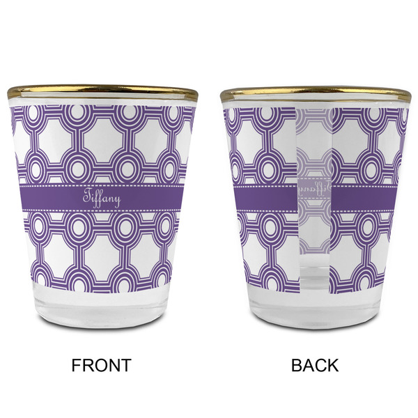 Connected Circles Glass Shot Glass - with gold rim - APPROVAL