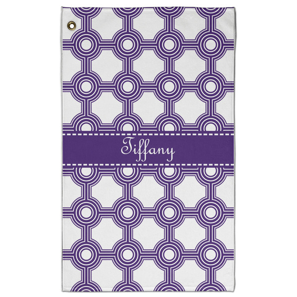 Custom Connected Circles Golf Towel - Poly-Cotton Blend w/ Name or Text