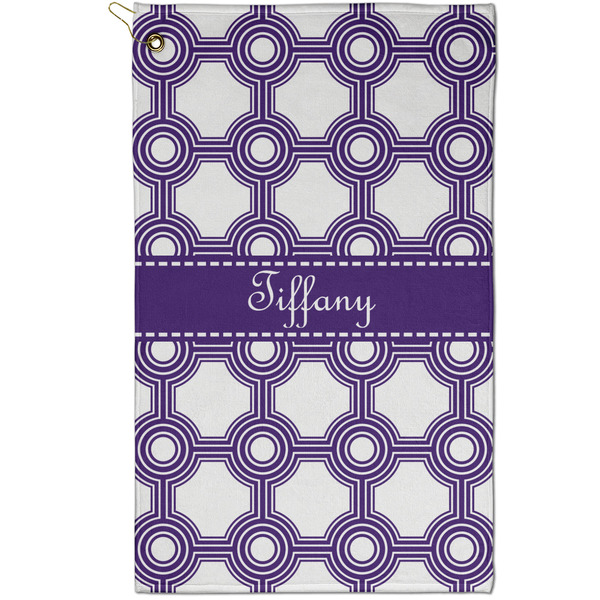 Custom Connected Circles Golf Towel - Poly-Cotton Blend - Small w/ Name or Text