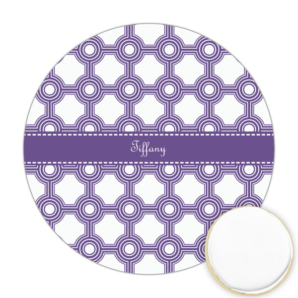Custom Connected Circles Printed Cookie Topper - Round (Personalized)