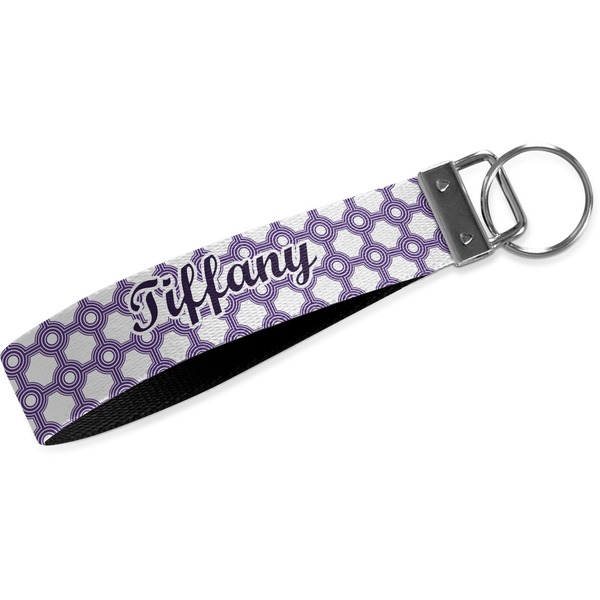 Custom Connected Circles Wristlet Webbing Keychain Fob (Personalized)