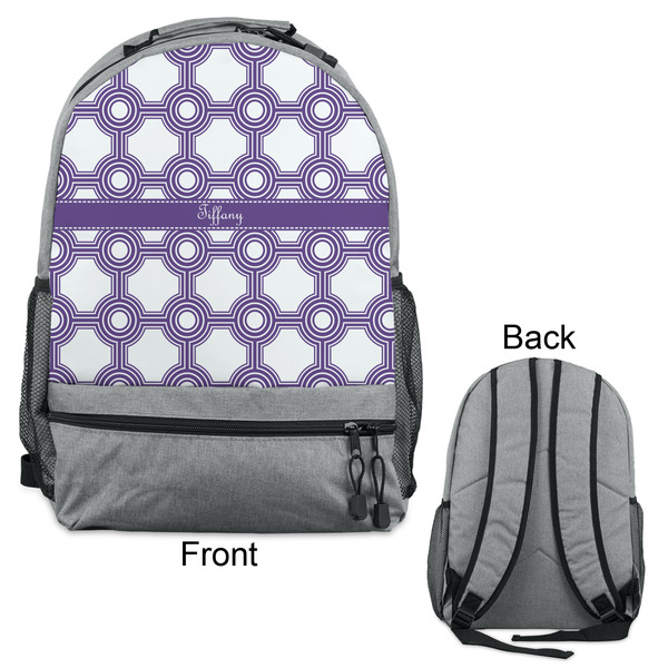 Connected Circles Large Backpack - Gray - Front & Back View
