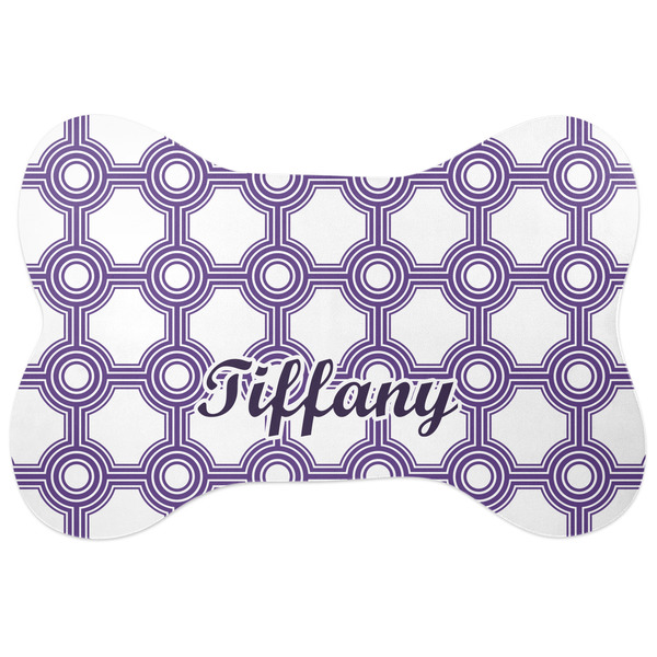 Custom Connected Circles Bone Shaped Dog Food Mat (Personalized)