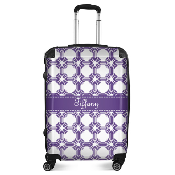 Custom Connected Circles Suitcase - 24" Medium - Checked (Personalized)