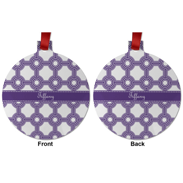 Connected Circles Metal Ball Ornament - Front and Back