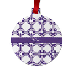 Connected Circles Metal Ball Ornament - Double Sided w/ Name or Text
