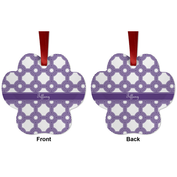 Connected Circles Metal Paw Ornament - Front and Back