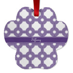 Connected Circles Metal Paw Ornament - Double Sided w/ Name or Text