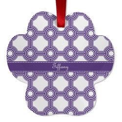 Connected Circles Metal Paw Ornament - Double Sided w/ Name or Text