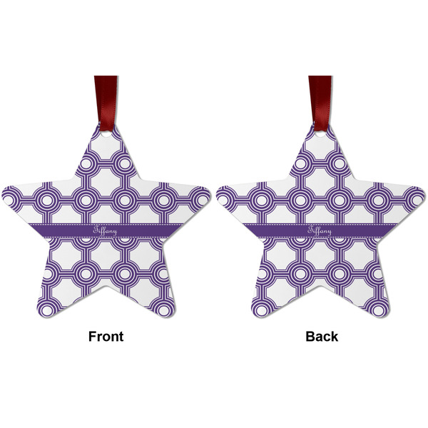 Connected Circles Metal Star Ornament - Front and Back